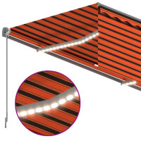 vidaXL Automatische Markise Jalousie LED Windsensor 4x3 m Orange Braun