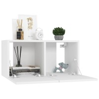 vidaXL 7-tlg. TV-Schrank-Set Wei&szlig; Holzwerkstoff