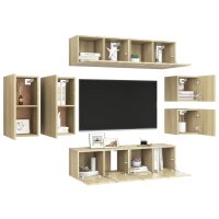 vidaXL 8-tlg. TV-Schrank-Set Sonoma-Eiche Holzwerkstoff