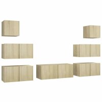 vidaXL 7-tlg. TV-Schrank-Set Sonoma-Eiche Holzwerkstoff