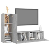 vidaXL 3-tlg. TV-Schrank-Set Betongrau Holzwerkstoff