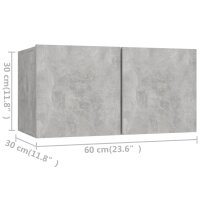 vidaXL 3-tlg. TV-Schrank-Set Betongrau Holzwerkstoff