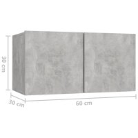 vidaXL 6-tlg. TV-Schrank-Set Betongrau Holzwerkstoff