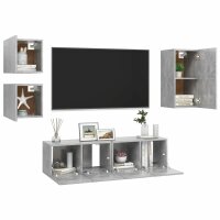 vidaXL 5-tlg. TV-Schrank-Set Betongrau Holzwerkstoff