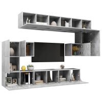 vidaXL 10-tlg. TV-Schrank-Set Betongrau Holzwerkstoff