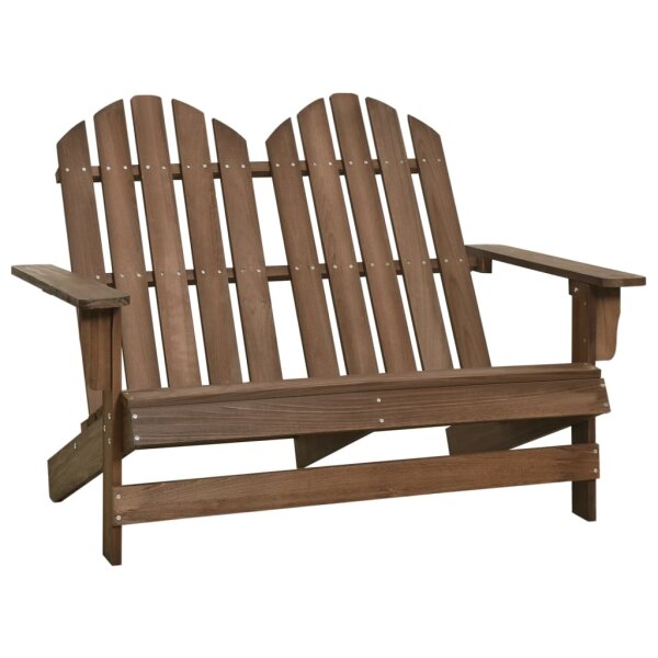 vidaXL 2-Sitzer Adirondack-Gartenbank Massivholz Tanne Braun