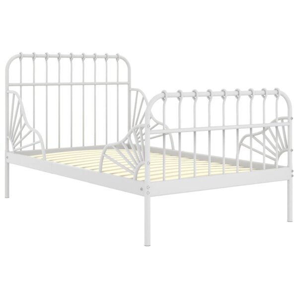 vidaXL Ausziehbett Wei&szlig; Metall 80x130/200 cm