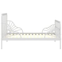 vidaXL Ausziehbett Wei&szlig; Metall 80x130/200 cm