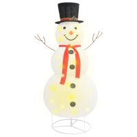 vidaXL LED-Schneemann Weihnachtsfigur Luxus-Stoff 180 cm