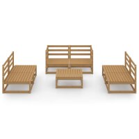 vidaXL 7-tlg. Garten-Lounge-Set Honigbraun Massivholz Kiefer