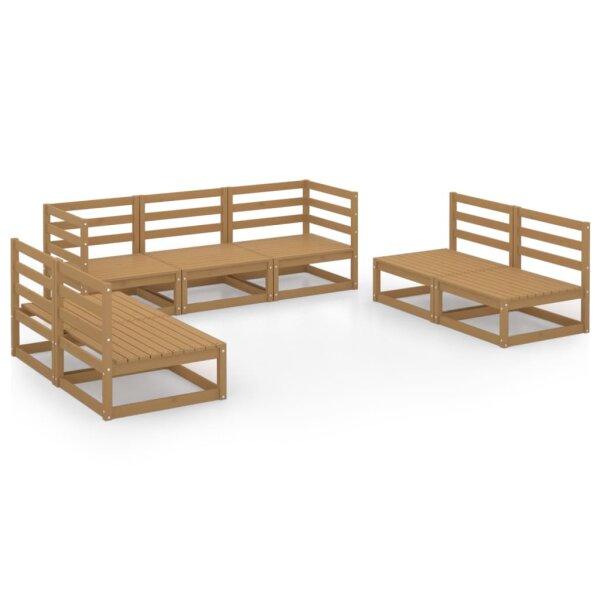 vidaXL 7-tlg. Garten-Lounge-Set Honigbraun Massivholz Kiefer