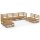 vidaXL 8-tlg. Garten-Lounge-Set Honigbraun Massivholz Kiefer