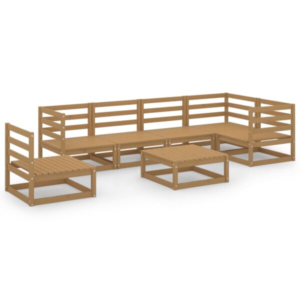 vidaXL 7-tlg. Garten-Lounge-Set Honigbraun Massivholz Kiefer