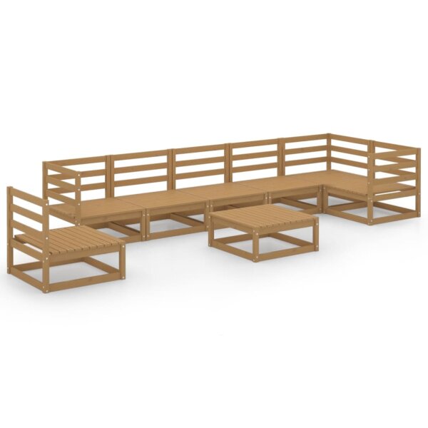 vidaXL 8-tlg. Garten-Lounge-Set Honigbraun Massivholz Kiefer