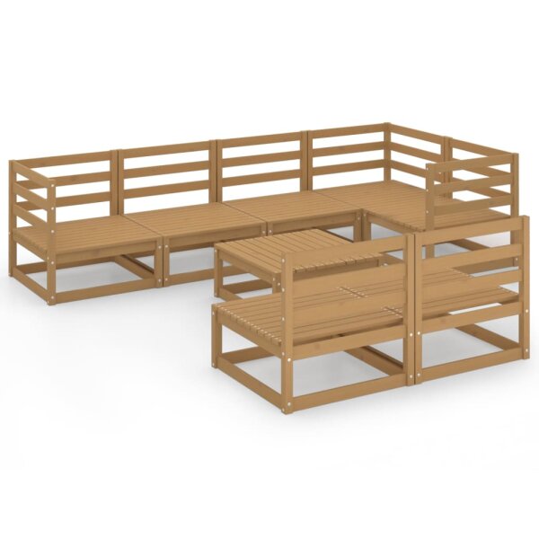 vidaXL 8-tlg. Garten-Lounge-Set Honigbraun Massivholz Kiefer