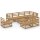 vidaXL 9-tlg. Garten-Lounge-Set Honigbraun Massivholz Kiefer