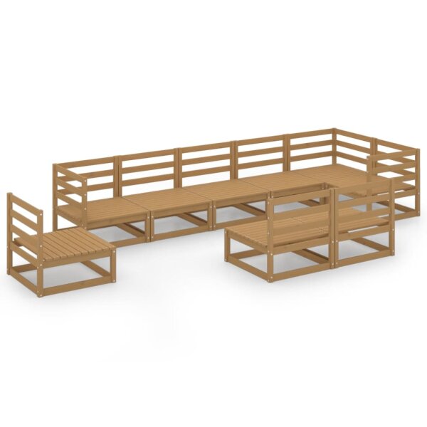 vidaXL 9-tlg. Garten-Lounge-Set Honigbraun Massivholz Kiefer