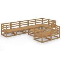 vidaXL 9-tlg. Garten-Lounge-Set Honigbraun Massivholz Kiefer