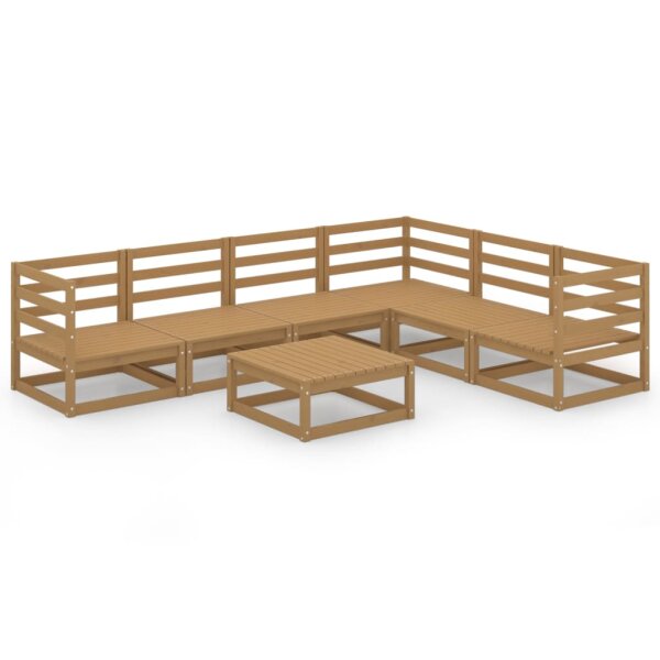 vidaXL 7-tlg. Garten-Lounge-Set Honigbraun Massivholz Kiefer