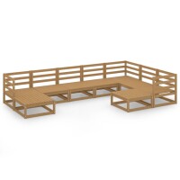 vidaXL 9-tlg. Garten-Lounge-Set Honigbraun Massivholz Kiefer