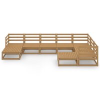 vidaXL 9-tlg. Garten-Lounge-Set Honigbraun Massivholz Kiefer