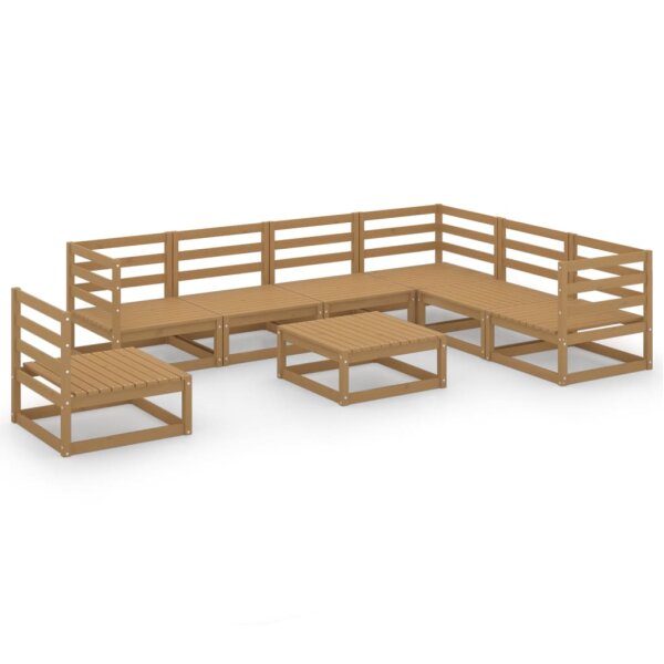 vidaXL 8-tlg. Garten-Lounge-Set Honigbraun Massivholz Kiefer