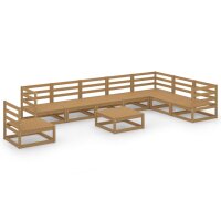 vidaXL 9-tlg. Garten-Lounge-Set Honigbraun Massivholz Kiefer