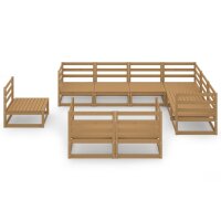 vidaXL 9-tlg. Garten-Lounge-Set Honigbraun Massivholz Kiefer