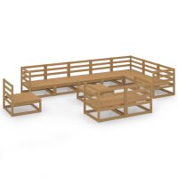 vidaXL 11-tlg. Garten-Lounge-Set Honigbraun Massivholz...