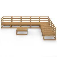 vidaXL 9-tlg. Garten-Lounge-Set Honigbraun Massivholz Kiefer