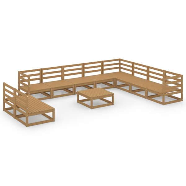 vidaXL 11-tlg. Garten-Lounge-Set Honigbraun Massivholz Kiefer