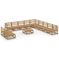 vidaXL 12-tlg. Garten-Lounge-Set Honigbraun Massivholz Kiefer