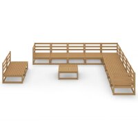 vidaXL 12-tlg. Garten-Lounge-Set Honigbraun Massivholz Kiefer