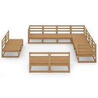 vidaXL 11-tlg. Garten-Lounge-Set Honigbraun Massivholz Kiefer