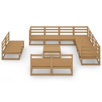 vidaXL 12-tlg. Garten-Lounge-Set Honigbraun Massivholz Kiefer