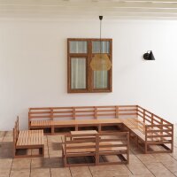 vidaXL 13-tlg. Garten-Lounge-Set Honigbraun Massivholz Kiefer