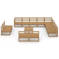 vidaXL 13-tlg. Garten-Lounge-Set Honigbraun Massivholz Kiefer