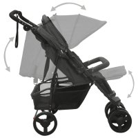 vidaXL Geschwisterwagen Anthrazit Stahl