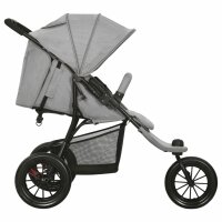 vidaXL Kinderwagen Hellgrau Stahl