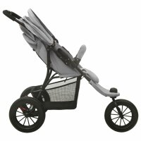 vidaXL Kinderwagen Hellgrau Stahl