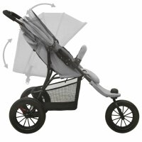 vidaXL Kinderwagen Hellgrau Stahl