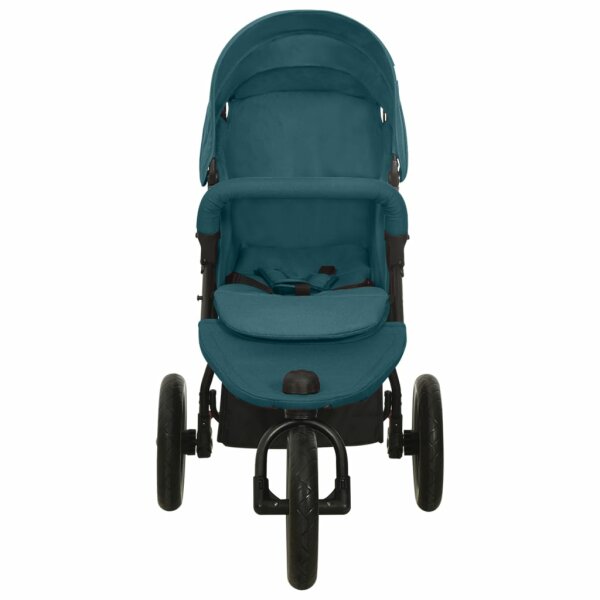 vidaXL Kinderwagen Gr&uuml;n Stahl