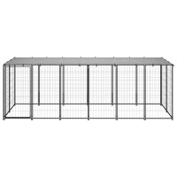 vidaXL Hundezwinger Schwarz 330x110x110 cm Stahl