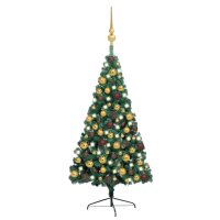 vidaXL Künstlicher Halber Weihnachtsbaum mit LEDs...