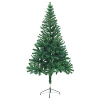 vidaXL K&uuml;nstlicher Weihnachtsbaum mit LEDs &amp; Kugeln 150 cm 380 &Auml;ste