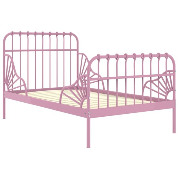 vidaXL Ausziehbett Rosa Metall 80x130/200 cm