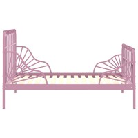 vidaXL Ausziehbett Rosa Metall 80x130/200 cm