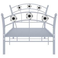 vidaXL Einzelbett mit Fu&szlig;ball-Design Grau Metall 90x200 cm