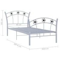 vidaXL Einzelbett mit Fu&szlig;ball-Design Grau Metall 90x200 cm