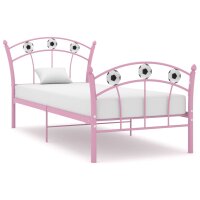 vidaXL Einzelbett mit Fu&szlig;ball-Design Rosa Metall 90x200 cm